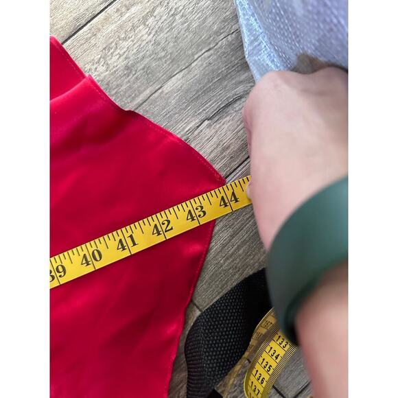 Cache Women's Red 100% Silk Satin Halter Neckline Tie Back Midi Dress Size 6 - Picture 10 of 11